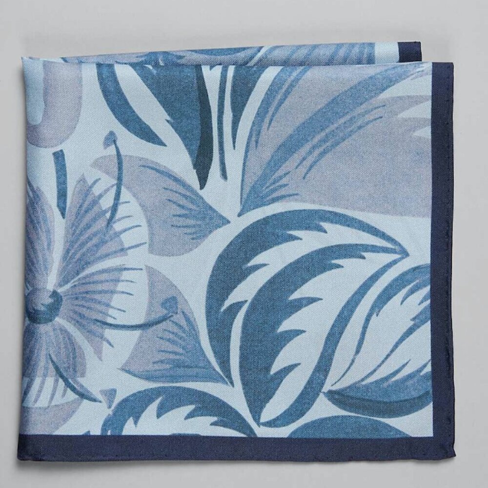 Jos. A. Bank Tropical Watercolor Pocket Square - Light Blue